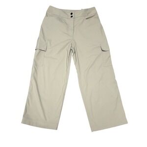 Tilley Endurables Womens Cargo Hiking Pants Size 8 Sage‎ Green Wide Leg Cropped